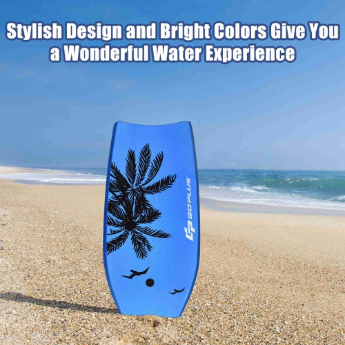 Goplus 37'' Super Lightweight Bodyboard Surfing W/Leash EPS Core Boarding IXPE