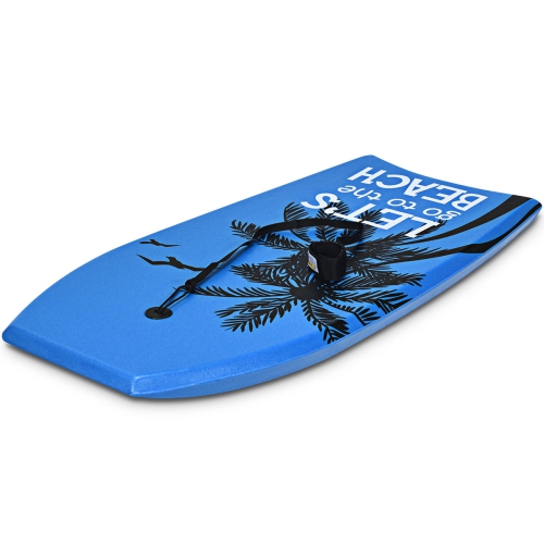 Goplus 41'' Super Lightweight Bodyboard Surfing W/Leash EPS Core Boarding IXPE Blue