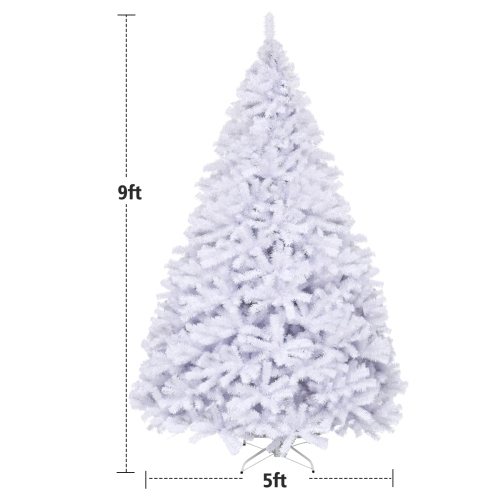 Costway 9Ft Hinged Artificial Christmas Tree Premium Pine Tree 2132 Tips w/Metal Stand