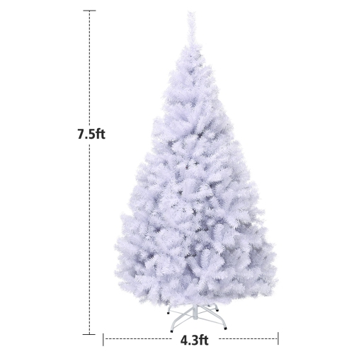 Costway 7.5Ft Hinged Artificial Christmas Tree Premium Pine Tree 1346 Tips w/Metal Stand