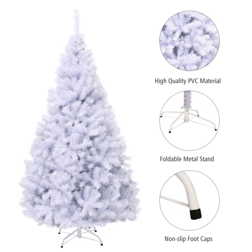 Costway 7.5Ft Hinged Artificial Christmas Tree Premium Pine Tree 1346 Tips w/Metal Stand
