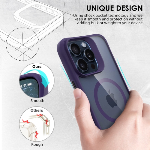 Uolo Soul+ iPhone 16 Pro Drop Rated Military-Grade Protective [MagSafe] Hard Shell Case, Purple