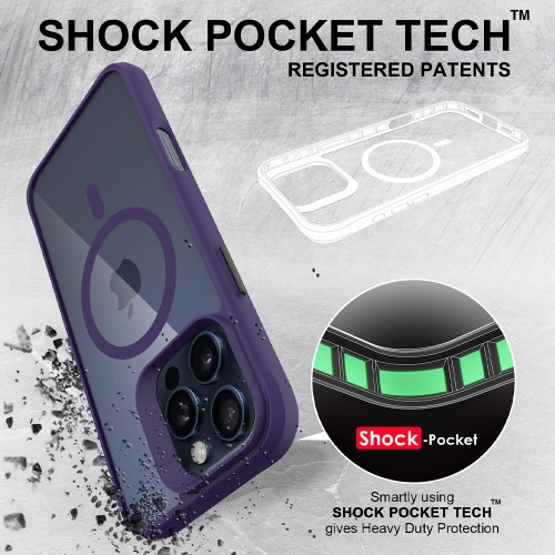 Uolo Soul+ iPhone 16 Pro Drop Rated Military-Grade Protective [MagSafe] Hard Shell Case, Purple