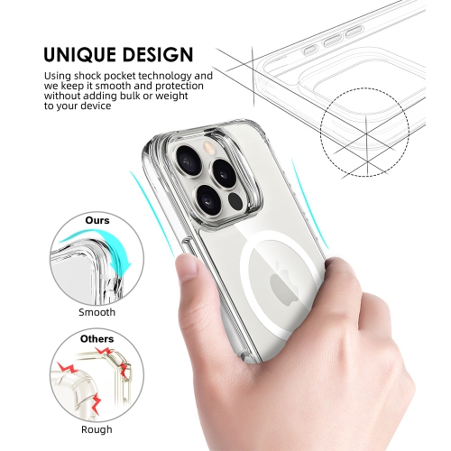 Uolo Soul+ iPhone 16 Pro Max Drop Rated Military-Grade Protective [MagSafe] Hard Shell Case, Clear