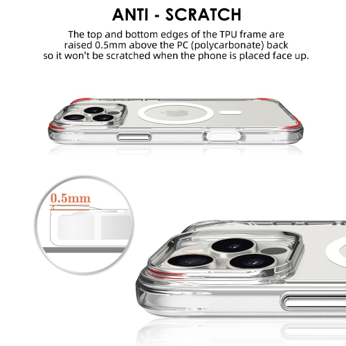 Uolo Soul+ iPhone 16 Pro Max Drop Rated Military-Grade Protective [MagSafe] Hard Shell Case, Clear