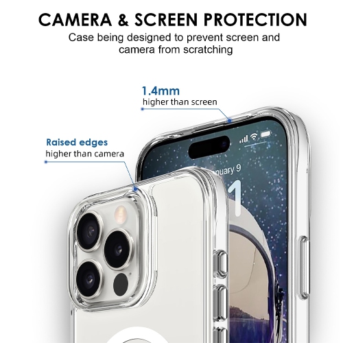 Uolo Soul+ iPhone 16 Pro Max Drop Rated Military-Grade Protective [MagSafe] Hard Shell Case, Clear