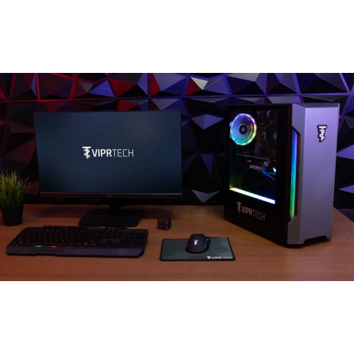 ViprTech Rebel 4.0 Gaming PC - AMD Ryzen 7, RTX 4060 Ti 8GB, 16GB DDR4 RAM, 1TB NVMe SSD, VR-Ready, Streaming, RGB, Win 11, Desktop Computer Black