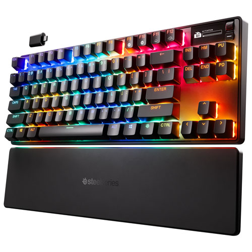 Clavier de jeu sans fil Bluetooth mécanique rétroéclairé Apex Pro Gen 3 sans pavé numérique avec commutateurs Ominpoint 3.0 de SteelSeries