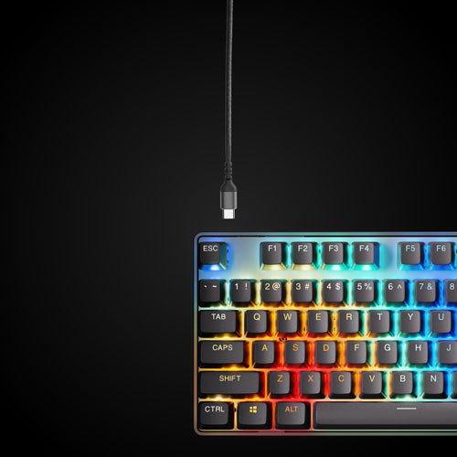Clavier de jeu ergonomique mécanique rétroéclairé Apex Pro Gen 3 sans pavé numérique avec commutateurs Ominpoint 3.0 de SteelSeries