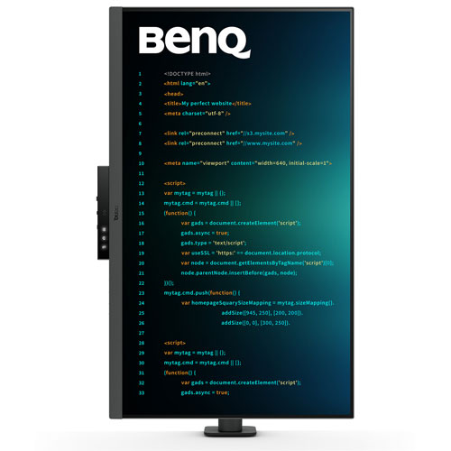 Moniteur ACL IPS Ultra HD 4K 60 Hz de 31,5 po de BenQ avec temps de réponse de 5 ms gris à gris - Gris métallique
