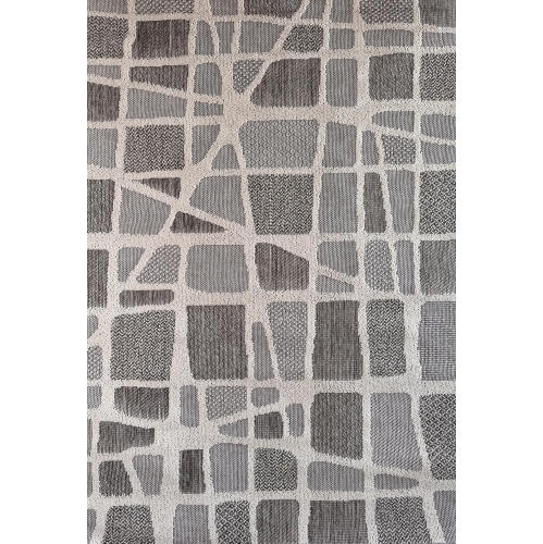 RUG BRANCH  Hogar Modern Abstract Indoor Outdoor Area Rug Cream In Grey
