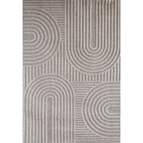 RUG BRANCH  Hogar Modern Abstract Indoor Outdoor Area Rug Cream In Grey