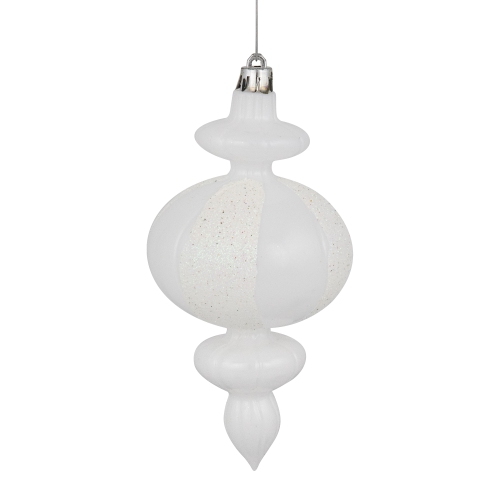 8-Count White Shatterproof Finial Christmas Ornaments, 6"