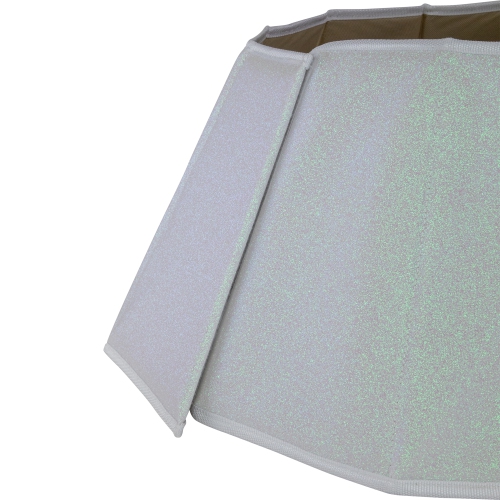 26" Shiny White Fabric Hexagonal Christmas Tree Collar