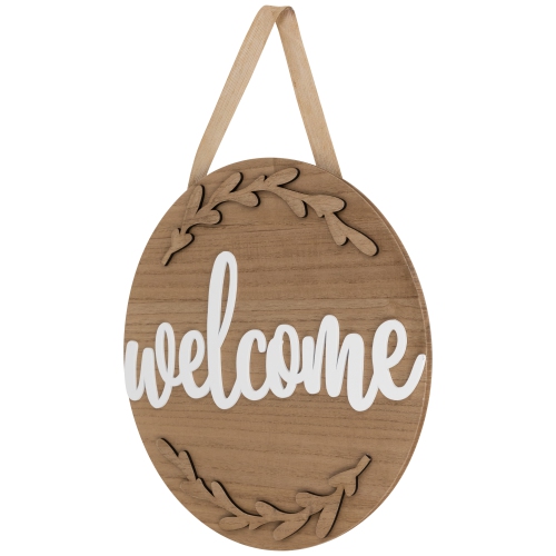 Welcome Daily Branches Wooden Wall Sign - 15.75"