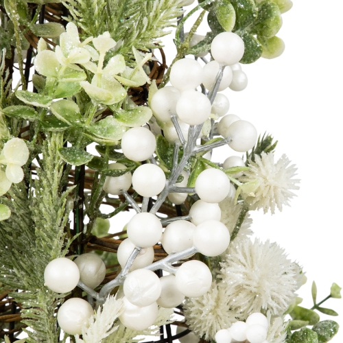 Glittered Berries and Pine Artificial Cone Christmas Tree - 27"