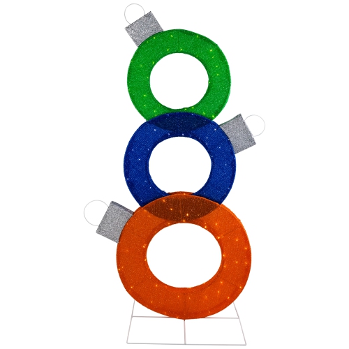 Lighted Stacked Ornaments Outdoor Christmas Yard Decoration - 31.5"