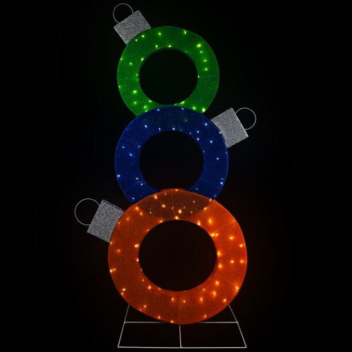 Lighted Stacked Ornaments Outdoor Christmas Yard Decoration - 31.5"