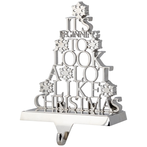 It's Beginning to Look a Lot Like Christmas Metal Tree Stocking Holder - 6.5"