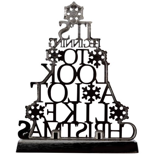 It's Beginning to Look a Lot Like Christmas Metal Tree Stocking Holder - 6.5"