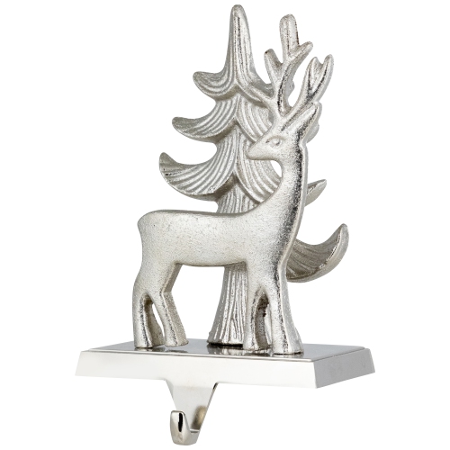 Reindeer and Pine Tree Christmas Stocking Holder - 7"