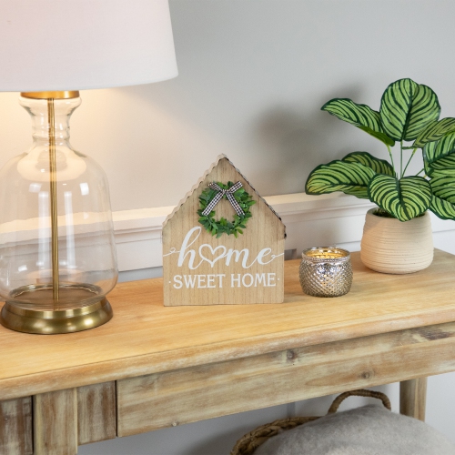 Wooden House Frame "Home Sweet Home" Cutout Decoration - 9.75"