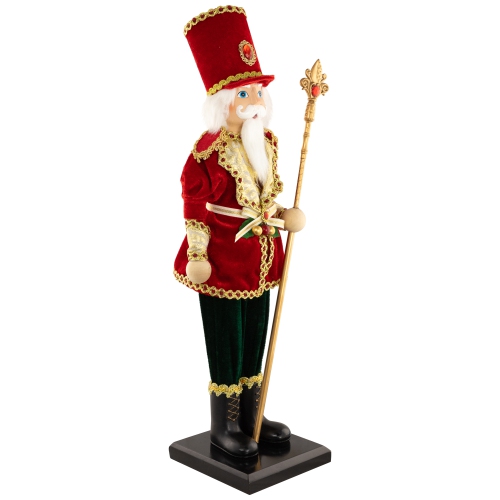 Jeweled Nutcracker with Scepter Christmas Figure - 22"