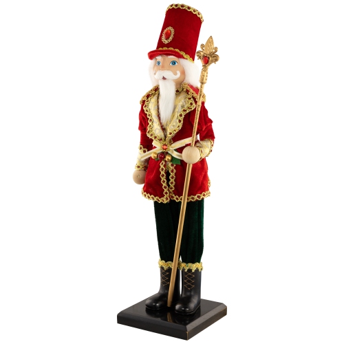 Jeweled Nutcracker with Scepter Christmas Figure - 22"