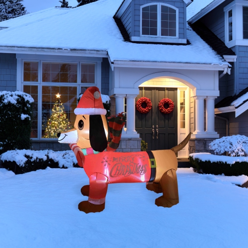 NORTHLIGHT  Led Lighted Inflatable Dachshund Dog Outdoor Christmas Decoration - 4.25'