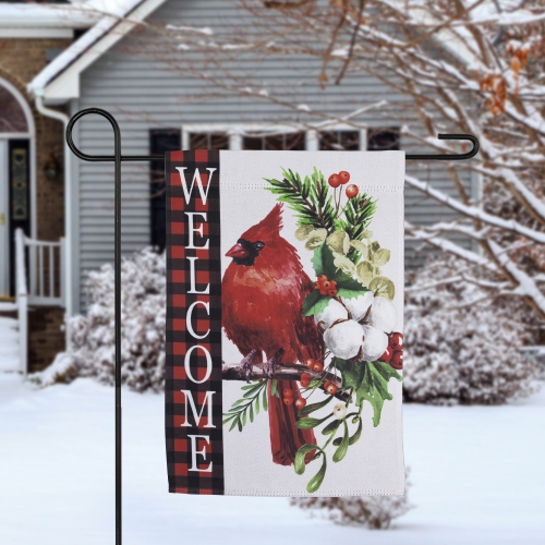 Cardinal "Welcome" Outdoor Christmas Garden Flag - 18" x 12.5"