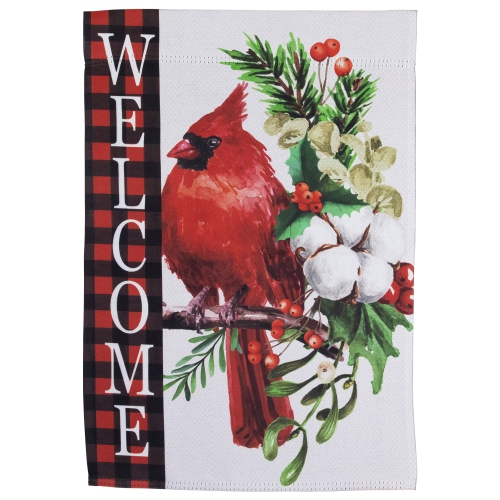 Cardinal "Welcome" Outdoor Christmas Garden Flag - 18" x 12.5"