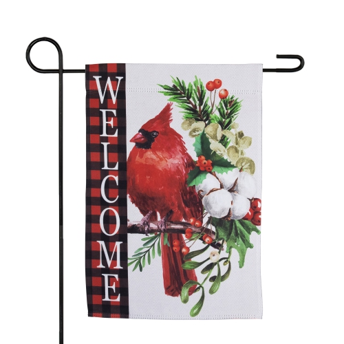 Cardinal "Welcome" Outdoor Christmas Garden Flag - 18" x 12.5"