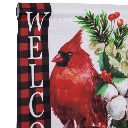 Cardinal "Welcome" Outdoor Christmas Garden Flag - 18" x 12.5"