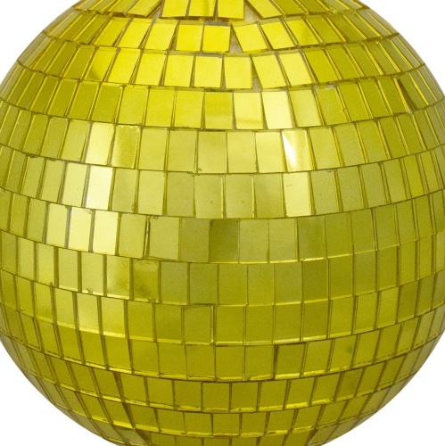 Mirrored Disco Ball Christmas Ornament - 6" - Golden Yellow