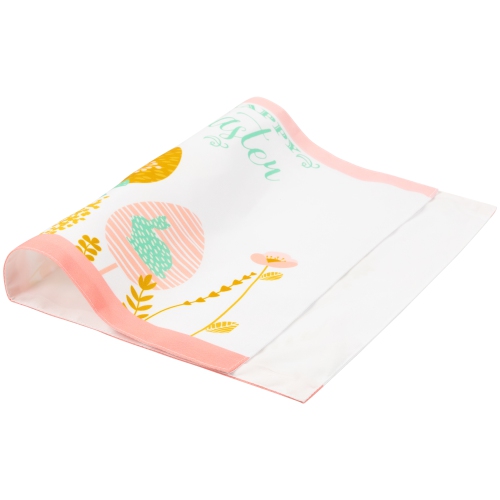 Pastel Eggs Happy Easter Floral Placemats - 18" - White and Pink - Set of 4