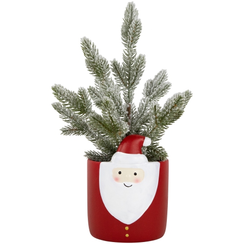 NORTHLIGHT  Mini Frosted Artificial Christmas Tree In Santa Pot - 14.75" - Unlit