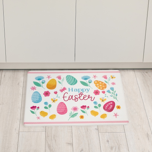 29" Pastel Eggs and Chicks "Happy Easter" Kitchen Comfort Mat