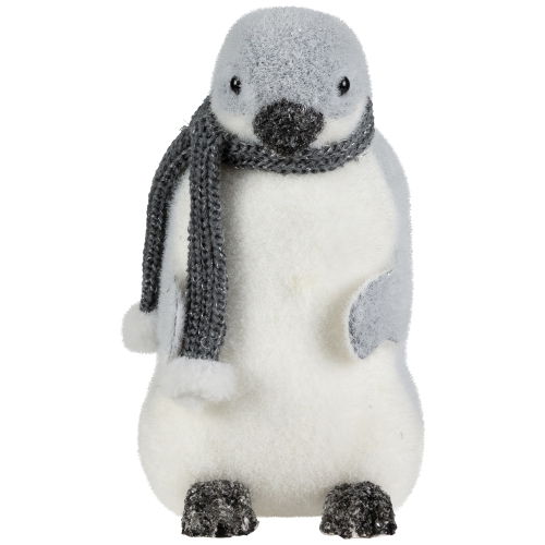 Penguin in Winter Scarf Christmas Figurine - 7.5"
