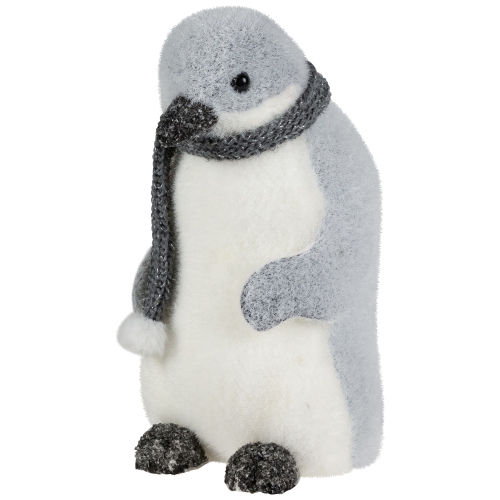 Penguin in Winter Scarf Christmas Figurine - 7.5"