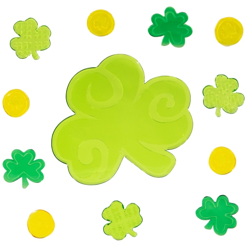 Set of 5 Double Sided St. Patrick's Day Gel Window Clings