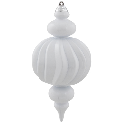Commercial Size Shatterproof Finial Christmas Ornaments - 10" - White - Set of 4