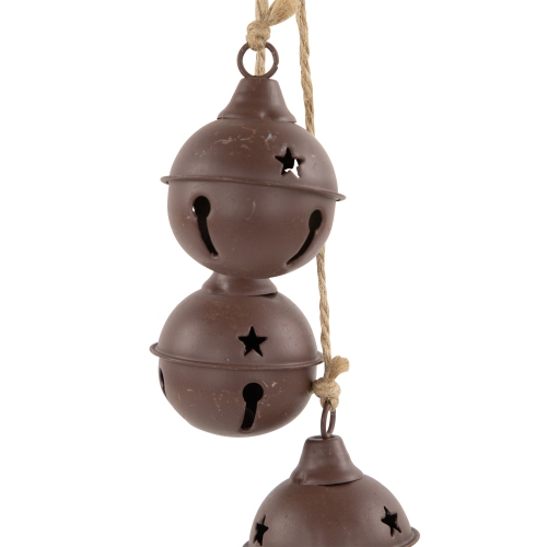 Cascading Christmas Jingle Bell Ornaments - 13.5" - Brown - Set of 2