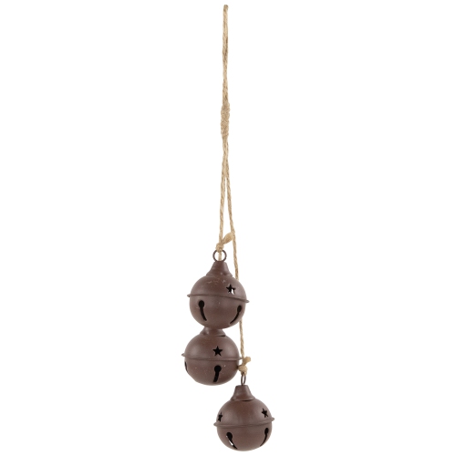 Cascading Christmas Jingle Bell Ornaments - 13.5" - Brown - Set of 2