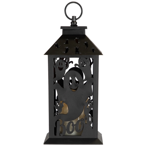 LED Lighted Ghosts Halloween Candle Lantern - 11" - Black