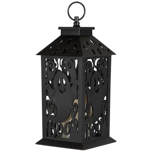 LED Lighted Ghosts Halloween Candle Lantern - 11" - Black