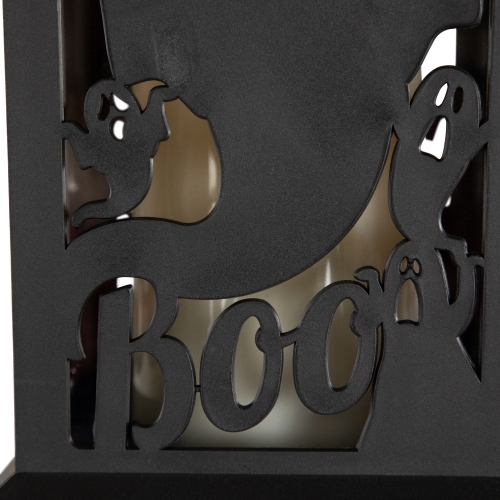 LED Lighted Ghosts Halloween Candle Lantern - 11" - Black