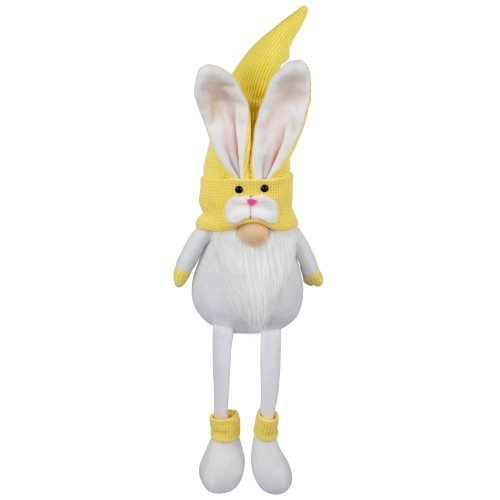 NORTHLIGHT  Sitting Bunny Gnome Easter Figurine - 20" - In Yellow