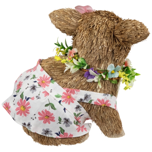 Girl Piglet with Floral Dress Spring Figurine - 7"