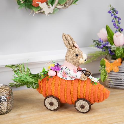 Girl Bunny with Carrot Car Easter Decoration - 13"