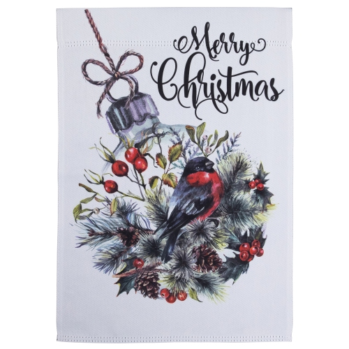 Merry Christmas Ornament Outdoor Christmas Garden Flag - 18" x 12.5"